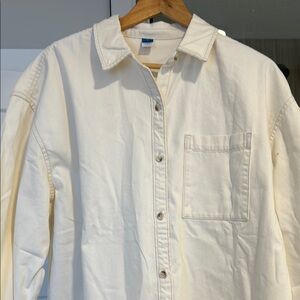 NWT! Old Navy Cream Denim Boyfriend Shirt
